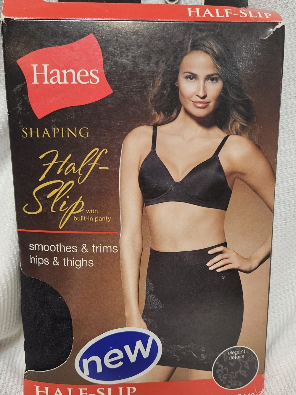 Hanes Shaping Half-Slip with Built-In Panty - Black